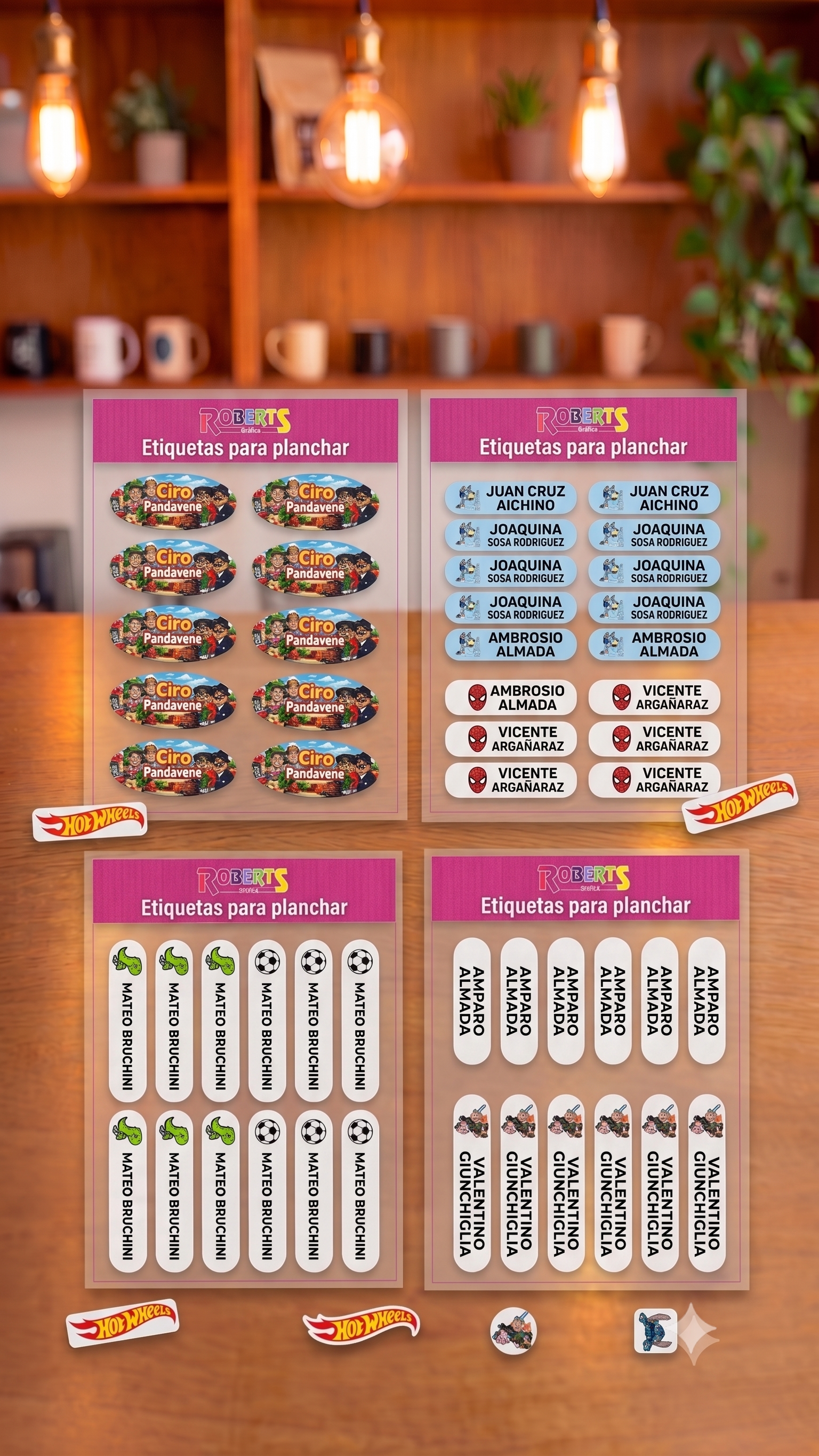 Etiqueta para pegar con plancha x10