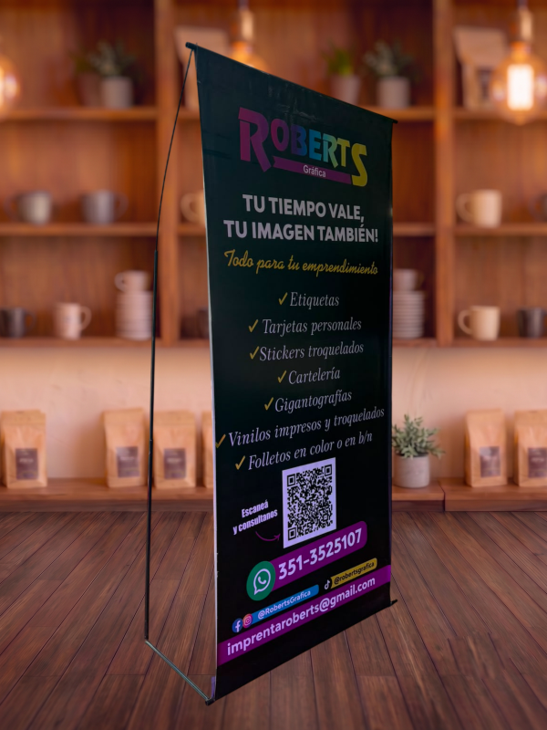 Banner de 1,90 x 0,90 con portabanner